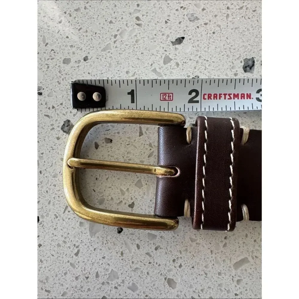 L.L. BEAN Genuine Leather Brown Belt Solid Brass Buckle Classic Men’s Size 40